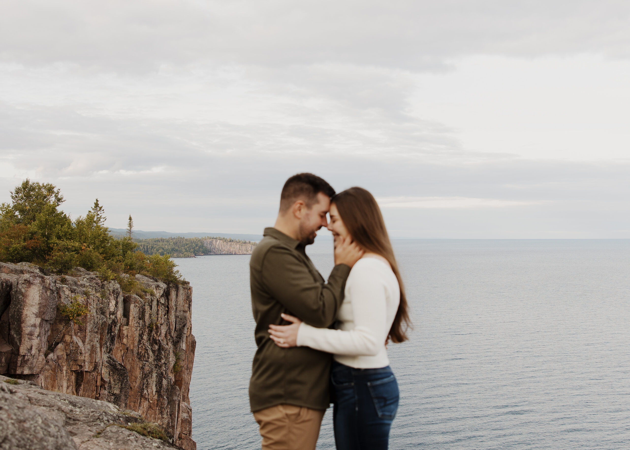 Fall engagement photo session at Palisade Head on the North Shore in Minnesota